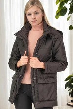 Z6703 DEWBERRY WOMEN'S COAT-BLACK-2