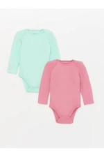 LC Waikiki Crew Neck Long Sleeve Baby Girl Snap-On Body 2-Piece