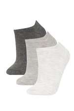 DEFACTO Women's Cotton 3-Piece Sneaker Socks