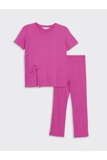 LC Waikiki Crew Neck Plain Short Sleeve Women's Pajama Set