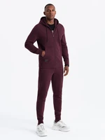 Ombre Men's BASIC cotton tracksuit set unbuttoned sweatshirt + joggers