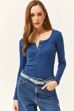 Olalook Women's Indigo Popped Camisole Blouse