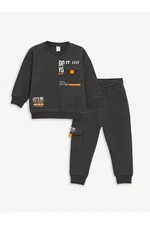 LC Waikiki Crew Neck Printed Long Sleeve Baby Boy Sweatshirt and Sweatpants 2-Set