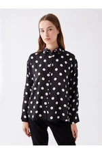 LC Waikiki Women's Polka Dot Long Sleeve Oversize Satin Shirt