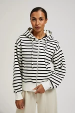 White sweatshirt with black stripes