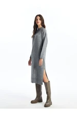 LC Waikiki Women's High Neck Straight Long Sleeve Knitwear Dress