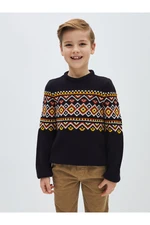 LC Waikiki Crew Neck Patterned Long Sleeve Boy's Knitwear Sweater