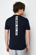 Trendyol Navy Blue Regular Cut 100% Cotton Short Sleeve T-Shirt