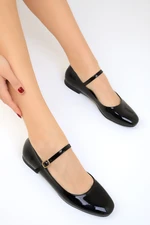 Soho Black Patent Leather Women's Flats 18896