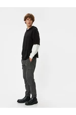 Koton Cargo Jogger Trousers Laced Waist Pocket Detail Cotton