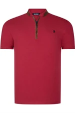 T8571 DEWBERRY ZIPPERED MEN'S T-SHIRT-PLAIN BURGUNDY