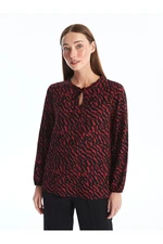 LC Waikiki LCW Lace-Up Collar Print Long Sleeve Women's Blouse