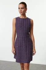 Trendyol Purple Plaid / Checkered Mini Woven Dress