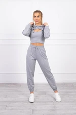 3-piece cotton set gray