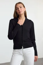 Trendyol Black Stand Collar Premium Quality Knitwear Cardigan