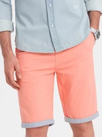 Ombre Men's chinos shorts with denim trim