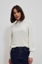 Sweatshirt with puff sleeves and turtleneck