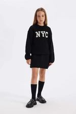 DEFACTO Girl Black Basic Knit School Shorts Skirt