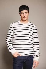 DEFACTO Standard Fit Regular Cut Striped Crew Neck Knitwear Sweater