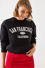 Bianco Lucci Women's Triple Thread Raised San Francisco Printed Sweatshirt MBHS006