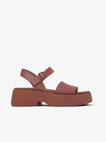 Brown-burgundy women's leather sandals Camper Tasha