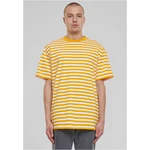 Men's T-shirt Regular Stripe - white/yellow