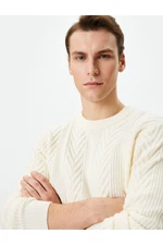 Koton Knitwear Sweater Crew Neck Knit Textured Long Sleeve