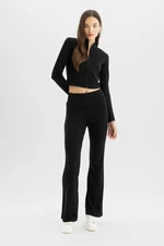 DEFACTO Cool Flare Fit Ribbed Basic Trousers