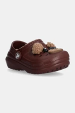 Dětské pantofle Crocs CLASSIC LINED IAM BROWN BEAR CLOG hnědá barva, 210019