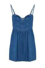 Trendyol Blue Strappy Mini Denim Dress