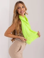 Fluo yellow long scarf with appliqués