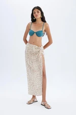 DEFACTO Fall in Love Patterned Slit Beach Skirt