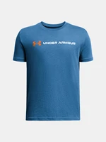 Modré chlapčenské tričko Under Armour UA B LOGO WORDMARK SS