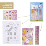 STATIONERY SET COLOREABLE PEPPA PIG