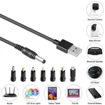 Multifunctional 8-in-1 Charging Cable New DC Plug 5.5*2.1mm DC Charging Power 5V Jack Power Cable Laptops