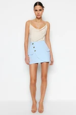 Trendyol Baby Blue Mini Double Breasted Skirt