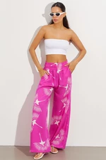 Cool & Sexy Women's Fuchsia Palazzo Pants with Pocket PM168-2