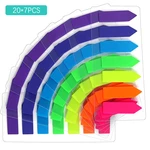 20 PCS 7 Colors Fluorescence Transparent Sticky Notes Memo Pad Bookmarks Banners Sticky Notes Index Marker Office Stationery