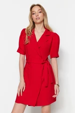 Trendyol Red Tie Detailed Woven Woven Dress