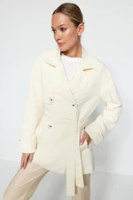 Trendyol Ecru Belted Water-repellent Trench Coat