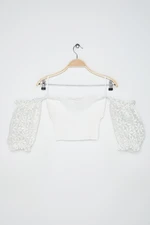 Koton Rachel Araz X - Bow Detailed Embroidered Sleeveless Shirt.