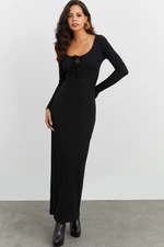 Cool & Sexy Women's Black Camisole Maxi Dress