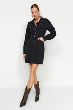 Trendyol Black Mini Denim Dress with Cargo Pocket