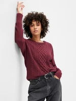 Burgundy women's braided sweater GAP