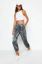 Trendyol Anthracite Shiny Fabric Elastic Detail Sports Sweatpants