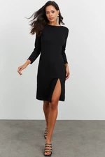 Cool & Sexy Women's Black Slit Dress