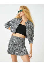 Koton Zebra Patterned Mini Skirt