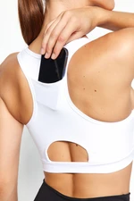 Trendyol White Medium Support/Shaping Sports Bra with Pocket Detail at the back