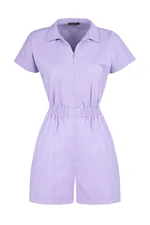 Trendyol Lilac Zipper Detailed Woven Overalls