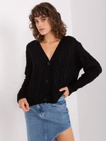 Black cardigan with wool